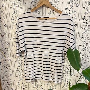 Jacob Black and White Striped Short Sleeve Tee